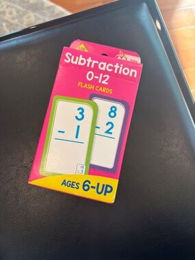 Subtraction 0-12 Flash Cards - Pink - Educational Kids Toy